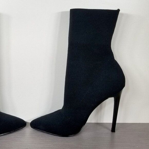 Steve Madden Century Knit Sock Stiletto Booties, Black, Women Size 9.5 M - Picture 8 of 11